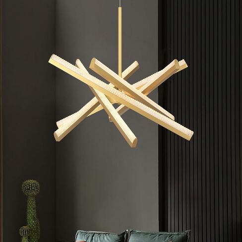 Kinglong Black Chandelier 【Upgraded】، ثريا حديثة 6 أضواء، تركيبات إضاءة ثريا LED أكريليك قابلة للتعتيم لغرفة الطعام، غرفة المعيشة، غرفة النوم، المدخل، جزيرة المطبخ (الطول: 20.07 بوصة، العرض: 17.32 بوصة) in Saudi Arabia