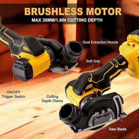 Cordless Cut Off Tool Compatible with Dewalt 20V MAX Battery, tile Saw Brushless and Compact, Tile Cutter with 7 Saw 3" Blades for Soft Metal, Wood, Tile and Plastic (Bare Tool Only） in Kuwait
