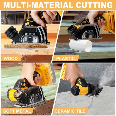 Cordless Cut Off Tool Compatible with Dewalt 20V MAX Battery, tile Saw Brushless and Compact, Tile Cutter with 7 Saw 3" Blades for Soft Metal, Wood, Tile and Plastic (Bare Tool Only） in Kuwait