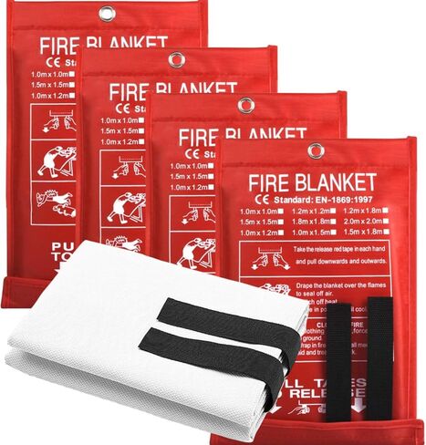 Emergency Fire Blanket for Home and Kitchen Fiberglass Fire Suppression Blanket (39''X39'') Great for School, Fireplace, Grill, Car, Office, Warehouse (1PCS) in Saudi Arabia