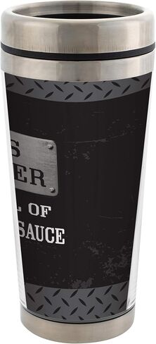 Elanze Designs My Bus Driver is Full of Awesomesauce كوب سفر من الفولاذ المقاوم للصدأ سعة 16 أونصة أسود مع غطاء in Kuwait