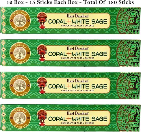 Hari Darshan Handcrafted Premium Copal Incense Sticks 12 Box X 15 Sticks Total of 180 Sticks in Kuwait