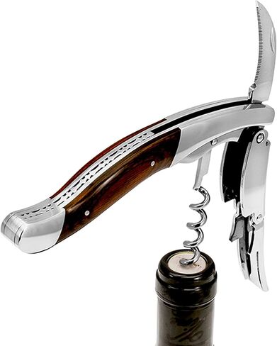 Legnoart Amarone Stainless Steel Sommelier Corkscrew with Dark Pakkawood Handle in Saudi Arabia