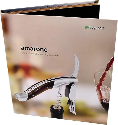Legnoart Amarone Stainless Steel Sommelier Corkscrew with Dark Pakkawood Handle in Saudi Arabia