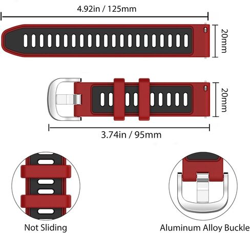 متوافق مع Garmin Forerunner 245/645 Watch Band/645/245 Music Band 20mm بديل من السيليكون لساعات المعصم وحزام المعصم الرياضي Vivoavtive 3/Venu/Venu SQ/Garminmove Luxe للرجال والنساء in Saudi Arabia