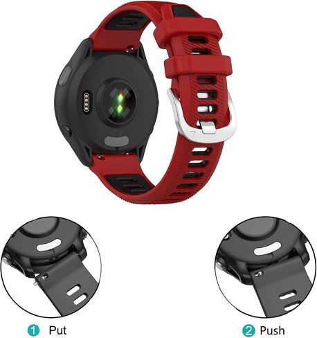 متوافق مع Garmin Forerunner 245/645 Watch Band/645/245 Music Band 20mm بديل من السيليكون لساعات المعصم وحزام المعصم الرياضي Vivoavtive 3/Venu/Venu SQ/Garminmove Luxe للرجال والنساء in Saudi Arabia