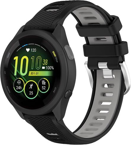 متوافق مع Garmin Forerunner 245/645 Watch Band/645/245 Music Band 20mm بديل من السيليكون لساعات المعصم وحزام المعصم الرياضي Vivoavtive 3/Venu/Venu SQ/Garminmove Luxe للرجال والنساء in Saudi Arabia