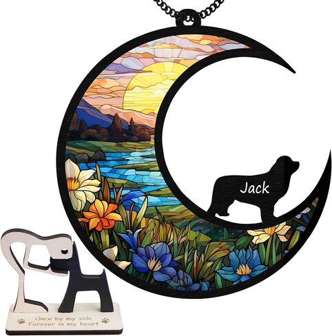 6 بوصة Fox Terrier Dog تذكارية Suncatcher & Pet Lover Sign هدية شخصية اسم الكلب زخرفة نافذة معلقة الحيوانات الأليفة من فقدان الكلب هدية التعاطف لمحبي الكلاب سيارة معلقة SCD-B11-6-02 in Kuwait