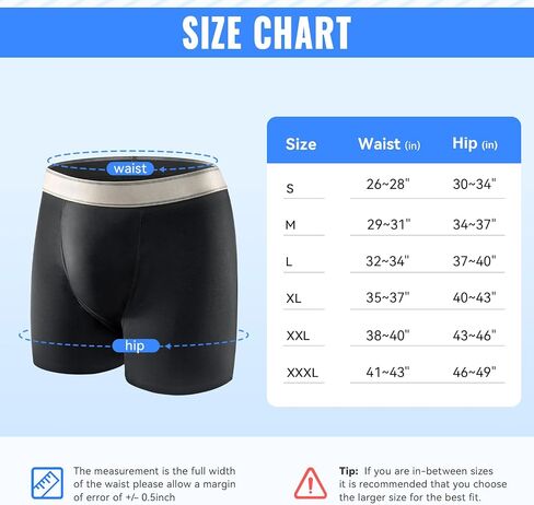 Incontinence Underwear for Men Washable with Front Fly Mens Incontinence Underwear for Bladder Leak Proof Underwear for Men Absorbency 150ml Waterproof Mens Incontinence Boxer Briefs 3 Pack, Large in Kuwait