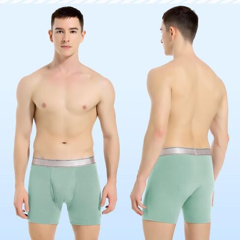 Incontinence Underwear for Men Washable with Front Fly Mens Incontinence Underwear for Bladder Leak Proof Underwear for Men Absorbency 150ml Waterproof Mens Incontinence Boxer Briefs 3 Pack, Large in Kuwait