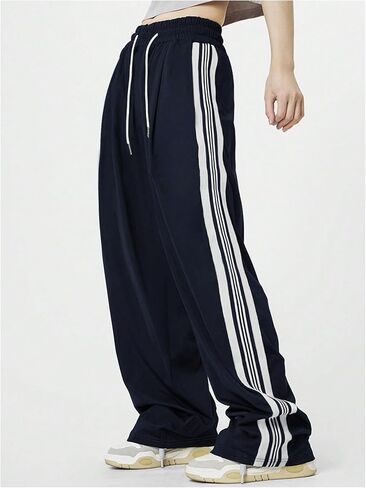 Verdusa Women's Loose Sweatpants Striped High Waisted Drawstring Sweat Pants in Saudi Arabia