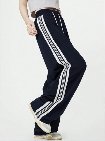 Verdusa Women's Loose Sweatpants Striped High Waisted Drawstring Sweat Pants in Saudi Arabia