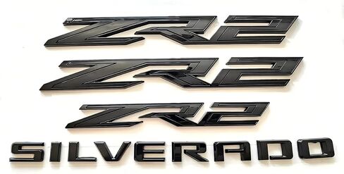 3pack Fender Rear ZR2 Emblems Badges Letter ZR2 Compatible with Replacement for Silverado Colorado 84865797 OEM (Black Red) in Saudi Arabia