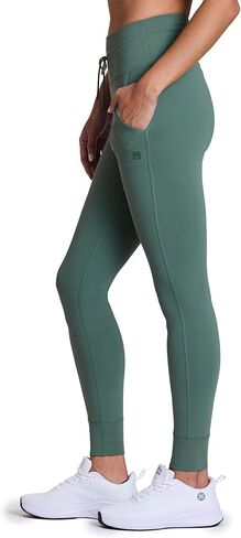 سروال ضيق نسائي مبطن بالصوف من Avalanche مع حزام خصر برباط، بنطلون رياضي مناسب للركض والقرفصاء للمشي لمسافات طويلة مع جيوب in Kuwait