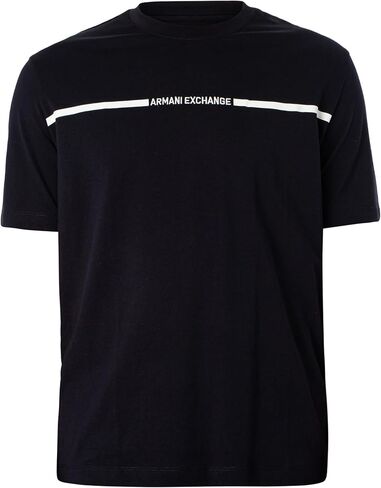 A｜X ARMANI EXCHANGE Men's Line Logo Branded Short Sleeve T-Shirt in Saudi Arabia