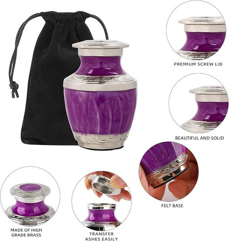 Small Urns for Ashes,urn for Ashes for Adult Male and Women,Small urns for Human Ashes Keepsake （Purple） in Saudi Arabia