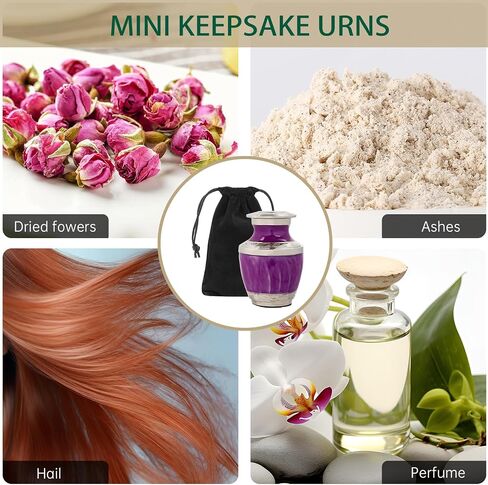Small Urns for Ashes,urn for Ashes for Adult Male and Women,Small urns for Human Ashes Keepsake （Purple） in Saudi Arabia