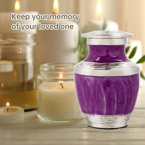 Small Urns for Ashes,urn for Ashes for Adult Male and Women,Small urns for Human Ashes Keepsake （Purple） in Saudi Arabia