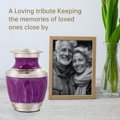 Small Urns for Ashes,urn for Ashes for Adult Male and Women,Small urns for Human Ashes Keepsake （Purple） in Saudi Arabia