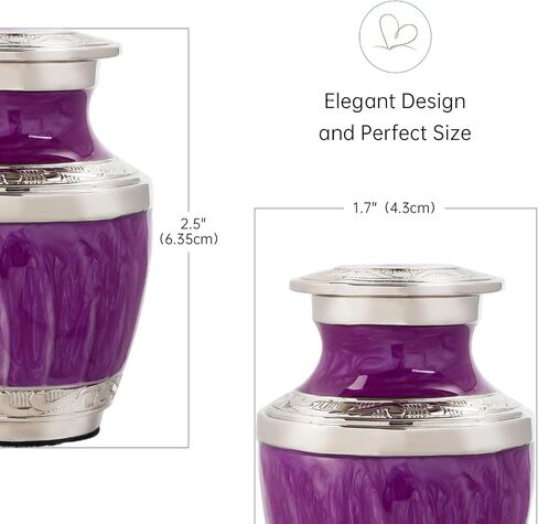 Small Urns for Ashes,urn for Ashes for Adult Male and Women,Small urns for Human Ashes Keepsake （Purple） in Saudi Arabia