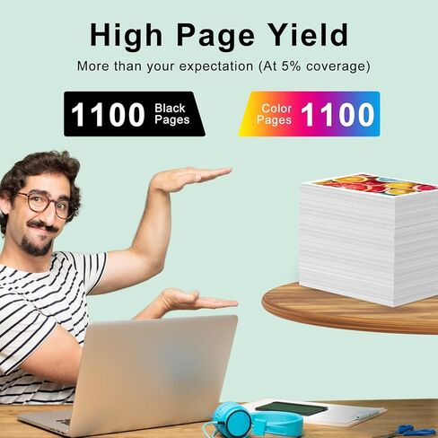 خرطوشة حبر SAILNER 812XL استبدال خرطوشة الحبر المعاد تصنيعها لخراطيش الحبر Epson 812XL حزمة كومبو لخراطيش الحبر Epson WF-7840 WF-7820 WF-7310، 5 عبوات لإبسون 812 XL in Kuwait