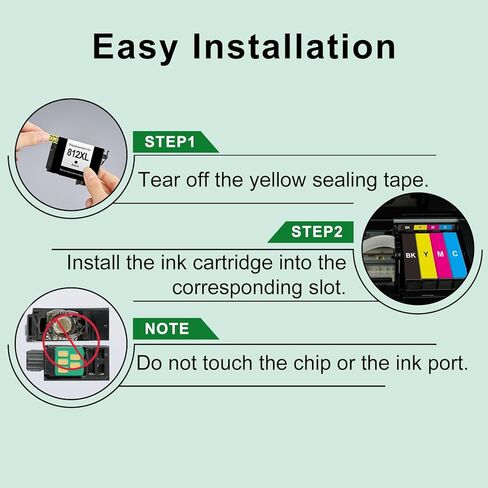 خرطوشة حبر SAILNER 812XL استبدال خرطوشة الحبر المعاد تصنيعها لخراطيش الحبر Epson 812XL حزمة كومبو لخراطيش الحبر Epson WF-7840 WF-7820 WF-7310، 5 عبوات لإبسون 812 XL in Kuwait