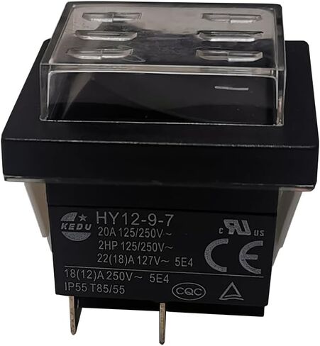 2Pieces KEDU HY12-9-7 Waterproof Rocker Switch ON-Off Push Button Switches for Household Electrical Appliances and Similar Device 20A 125V/250V in Saudi Arabia