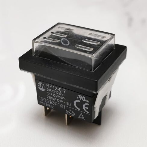 2Pieces KEDU HY12-9-7 Waterproof Rocker Switch ON-Off Push Button Switches for Household Electrical Appliances and Similar Device 20A 125V/250V in Saudi Arabia