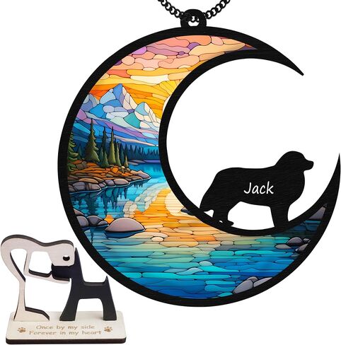 6 بوصات مصغرة من Schnauzers Dog تذكارية Suncatcher شخصية اسم الكلب زخرفة هدايا التعاطف لمحبي الكلاب الحيوانات الأليفة الفجيعة هدية تذكار الكلب نافذة السيارة المعلقة SCD-B2-6-79 in Kuwait