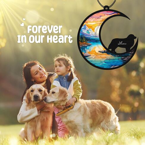 6 بوصات مصغرة من Schnauzers Dog تذكارية Suncatcher شخصية اسم الكلب زخرفة هدايا التعاطف لمحبي الكلاب الحيوانات الأليفة الفجيعة هدية تذكار الكلب نافذة السيارة المعلقة SCD-B2-6-79 in Kuwait