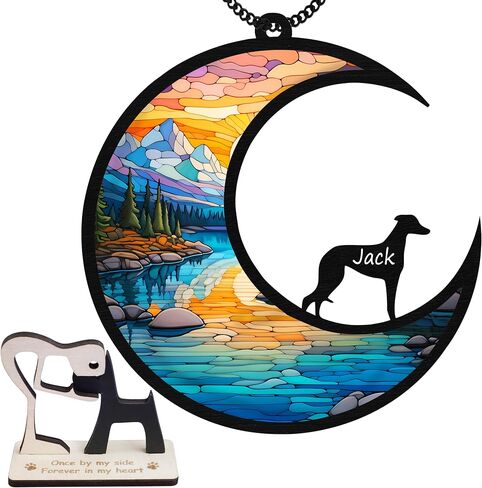 6 بوصات مصغرة من Schnauzers Dog تذكارية Suncatcher شخصية اسم الكلب زخرفة هدايا التعاطف لمحبي الكلاب الحيوانات الأليفة الفجيعة هدية تذكار الكلب نافذة السيارة المعلقة SCD-B2-6-79 in Kuwait