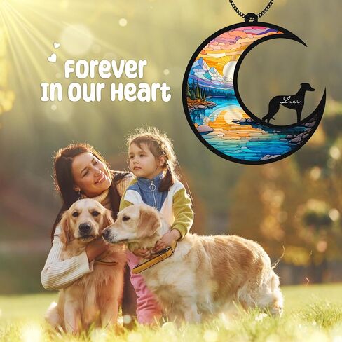 6 بوصات مصغرة من Schnauzers Dog تذكارية Suncatcher شخصية اسم الكلب زخرفة هدايا التعاطف لمحبي الكلاب الحيوانات الأليفة الفجيعة هدية تذكار الكلب نافذة السيارة المعلقة SCD-B2-6-79 in Kuwait