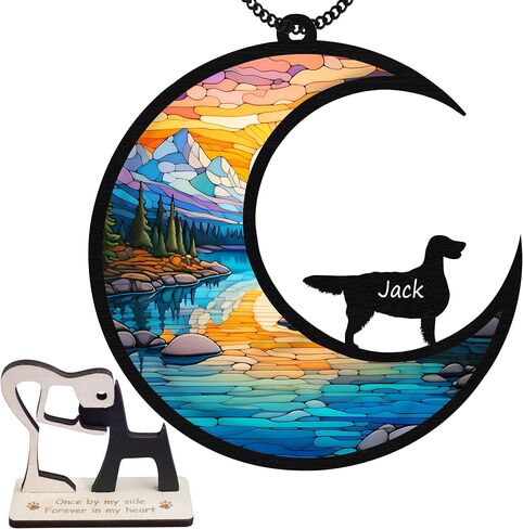 6 بوصات مصغرة من Schnauzers Dog تذكارية Suncatcher شخصية اسم الكلب زخرفة هدايا التعاطف لمحبي الكلاب الحيوانات الأليفة الفجيعة هدية تذكار الكلب نافذة السيارة المعلقة SCD-B2-6-79 in Kuwait