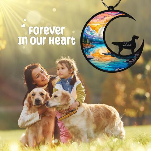 6 بوصات مصغرة من Schnauzers Dog تذكارية Suncatcher شخصية اسم الكلب زخرفة هدايا التعاطف لمحبي الكلاب الحيوانات الأليفة الفجيعة هدية تذكار الكلب نافذة السيارة المعلقة SCD-B2-6-79 in Kuwait