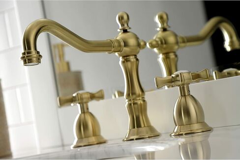 Kingston Brass KS1977NX Hamilton Widespread Bathroom Faucet, Brushed Brass in Saudi Arabia