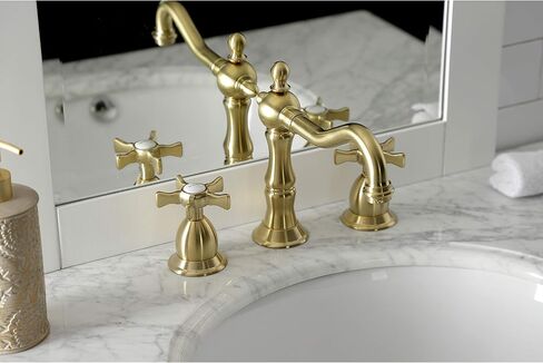 Kingston Brass KS1977NX Hamilton Widespread Bathroom Faucet, Brushed Brass in Saudi Arabia