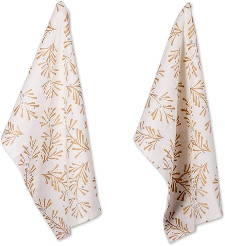 DII Christmas Dish Towels Decorative Metallic Holiday Kitchen Towel Set, 18x28, Gold Collage, 2 Count in Kuwait