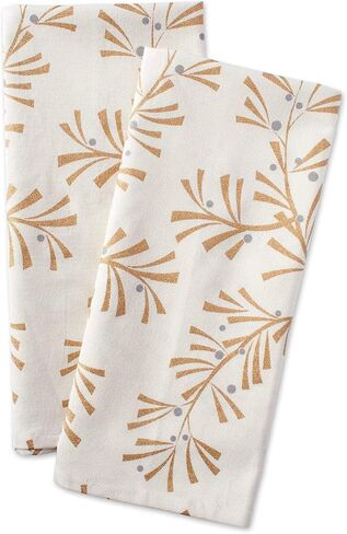 DII Christmas Dish Towels Decorative Metallic Holiday Kitchen Towel Set, 18x28, Gold Collage, 2 Count in Kuwait