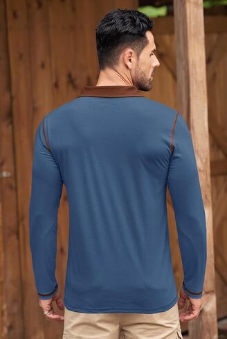 Mens Golf Polo Shirts Long Sleeve Casual Workout Classic Poloshirt (S-XXL) in Saudi Arabia