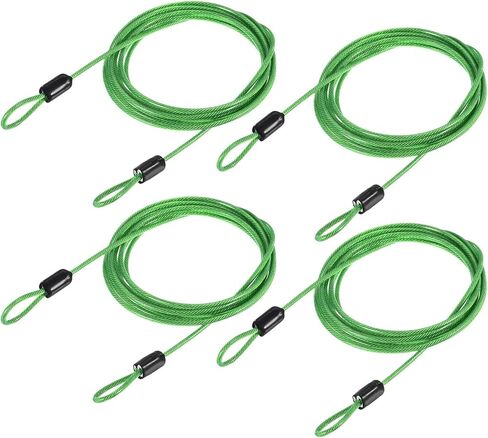 4 Pack Security Cable - Plastic Coated Steel Locking Rope Apply to Outdoor/Bicycle/Travel (2.5mmx2m, Transparent) in Kuwait