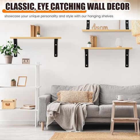 Pinkunn 3 مجموعة أرفف عائمة عميقة 16 عرض × 12 عمق رف خشبي ريفي رف عائم للجدار معلق على الحائط أرفف جدارية عائمة عميقة، أرفف مثبتة على الحائط لغرفة النوم والحمام والمطبخ in Kuwait