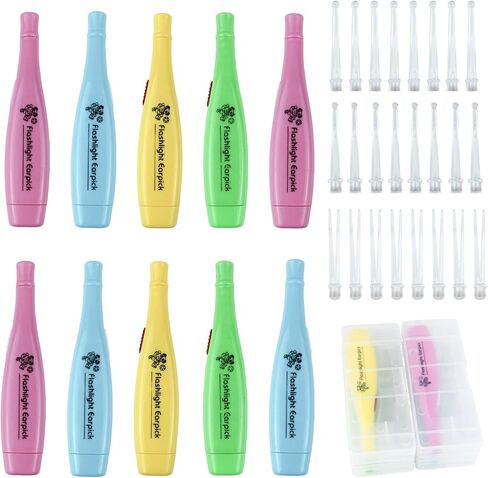 12 Pieces Ear Wax Removal Tool with LED Light for Cleaning Earwax Reusable Ear Pick Tweezer Ear Cleaner for Adults and Kids Ear Health Care in Saudi Arabia