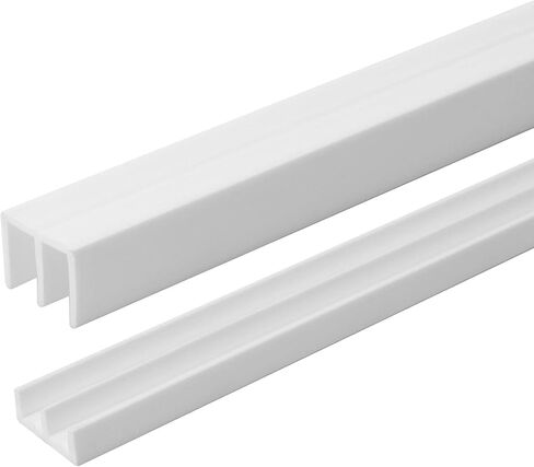 2 Pack White Plastic Sliding Door Track Set for 1/4" Thick Panels - Sliding Glass, Cabinet, and Window Track, Easy Installation, USA Made, (6 Ft. Long) by Outwater in Saudi Arabia