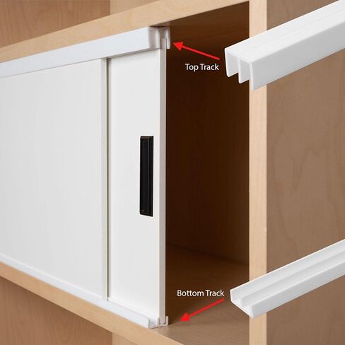 2 Pack White Plastic Sliding Door Track Set for 1/4" Thick Panels - Sliding Glass, Cabinet, and Window Track, Easy Installation, USA Made, (6 Ft. Long) by Outwater in Saudi Arabia