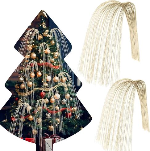 30 Pcs Long Glitter Firework Spray Picks 35.5Inch Soft Christmas Curly Willow Sparkle Pine Sticks Dazzling Xmas Tree Ornaments for Mantel Fireplace Door Tree Winter Wreath Home Vase Decor(Snowy White) in Kuwait