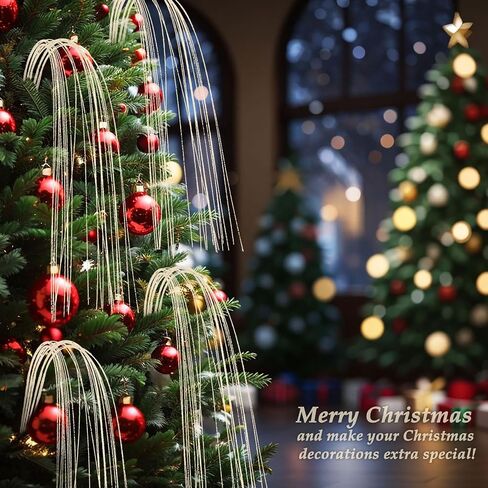 30 Pcs Long Glitter Firework Spray Picks 35.5Inch Soft Christmas Curly Willow Sparkle Pine Sticks Dazzling Xmas Tree Ornaments for Mantel Fireplace Door Tree Winter Wreath Home Vase Decor(Snowy White) in Kuwait