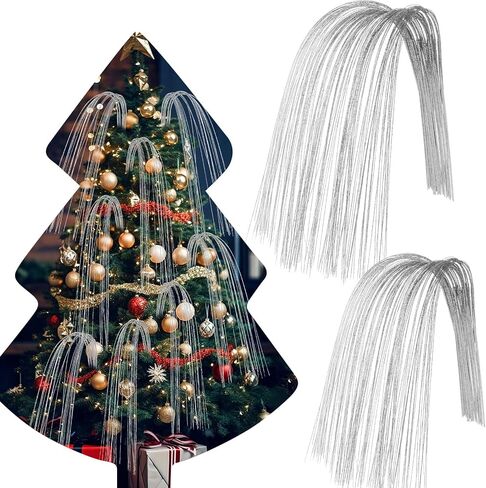 30 Pcs Long Glitter Firework Spray Picks 35.5Inch Soft Christmas Curly Willow Sparkle Pine Sticks Dazzling Xmas Tree Ornaments for Mantel Fireplace Door Tree Winter Wreath Home Vase Decor(Snowy White) in Kuwait