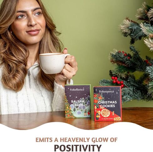 Folkulture Christmas Incense Cones Scented, Set of 2 Inscents-Cones (30 Cones), Balsam & Cedar, Insence Cones for Relaxation, Christmas Scents - Christmas Cookie and Balsam Cedar Incense Cones in Saudi Arabia