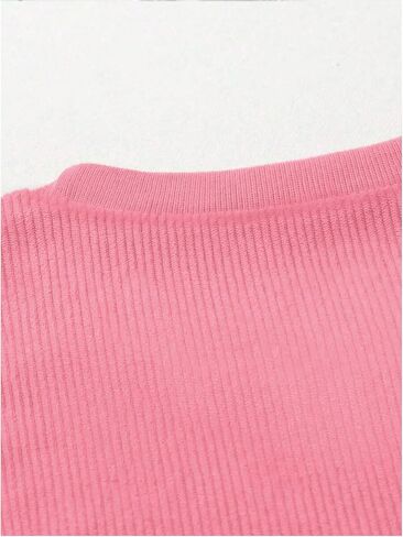 Women's Cherry Graphic Long Sleeve Corduroy Sweatshirt Drop Shoulder Crew Neck Pullover Tops in Saudi Arabia