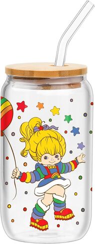 Silver Buffalo Gilmore Girls Luke's Diner Logo Glass Tumbler with Bamboo Lid and Glass Straw, 16 Ounces in Saudi Arabia